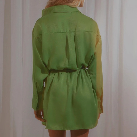 Peppermayo Green Button Down Tie Dress - Picture 4 of 4